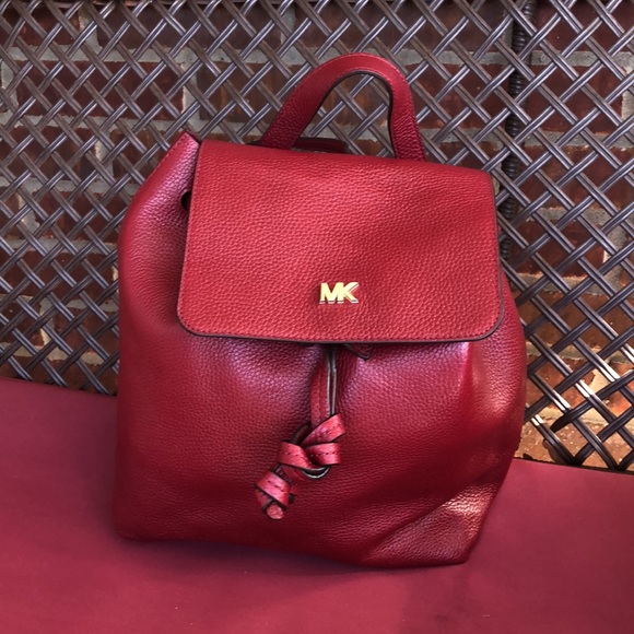 Michael Kors Red Leather Backpack